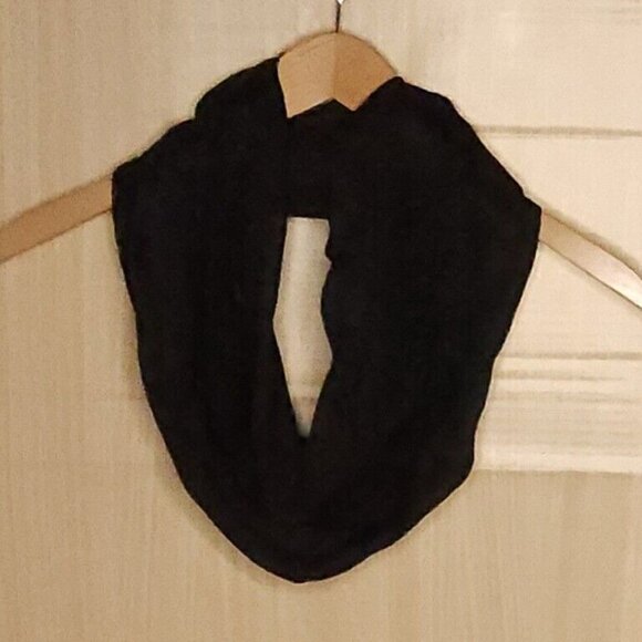 Mixit Black Lightweight Infinity Scarf Lace Detail - Picture 1 of 6